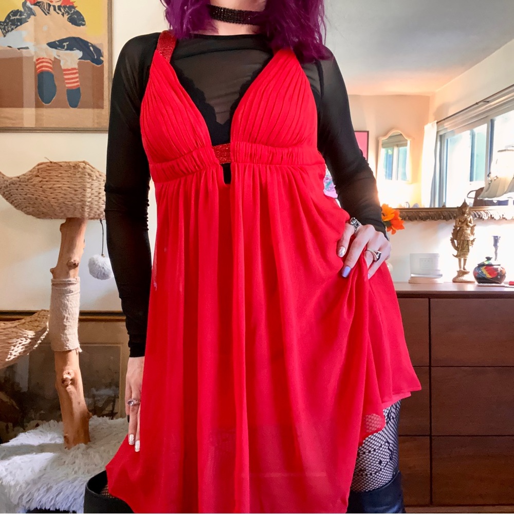 vintage niteline red dress / size 4
